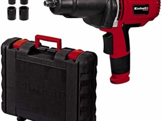 Einhell 4259950 CC-IW 950 Llave de impacto (950W, 2,300 rpm, 450 Nm, agarre suave, interruptor basculante para rotación derecha / izquierda, incl. 4 enchufes y estuche de transporte)