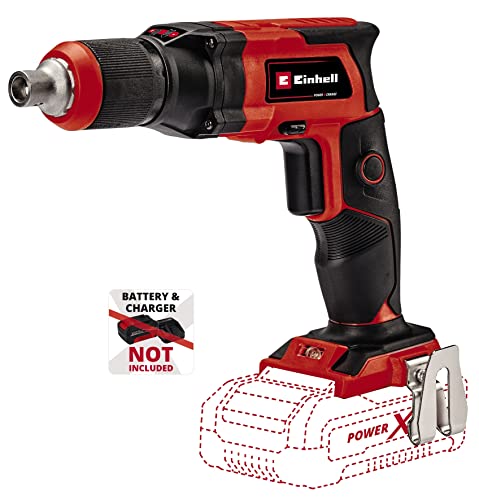 Einhell Atornillador de obra en seco con batería TE-DY 18 Li-Solo Power X-Change (iones de litio, 18 V, 4000 min-1, tope de profundidad, funcionamiento continuo, sin batería ni cargador, incl. E-Box)