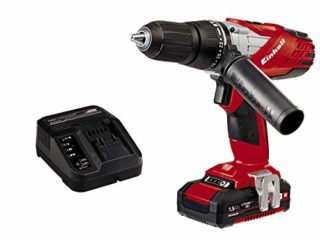 Einhell Expert TE-CD 18-2 Li-I Kit - Taladro percutor sin cable (batería de litio, 1.5 Ah, incluye maletín Bmc, 2 velocidades, 48 Nm, Power X-Change, luz LED, 18 V), color rojo