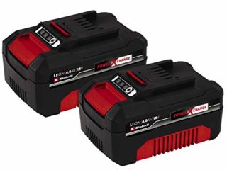 Einhell Pack Doble de baterías 4,0 Ah Power X-Change (Iones de Litio, 18 V, 2x4,0 Ah Akku / 900 W, apropiado para Todos los aparatos PXC, ciclos de Carga adaptados a la situación) Rojo, Negro