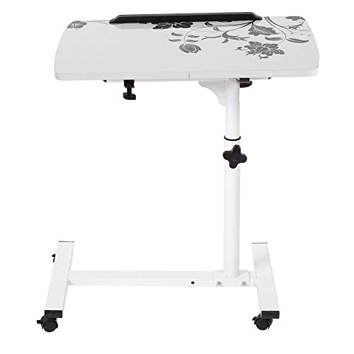 Ejoyous Mesa para Portátil Ajustable en Altura con Ruedas, Mesa de Enfermería Mesa Auxiliar Ajustable Mesa de Sofá Mesa de PC Mesa de Sofá Soporte para Computadora Portátil Soporte para(Blanco)