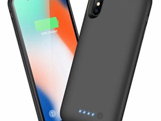 Ekrist Funda Batería para iPhone X/XS/10, 6500mAh Funda Cargador Portatil Ultra Capacidad Carcasa Batería Recargable Batería Externa para iPhone X/XS [5.8 Pulgadas]