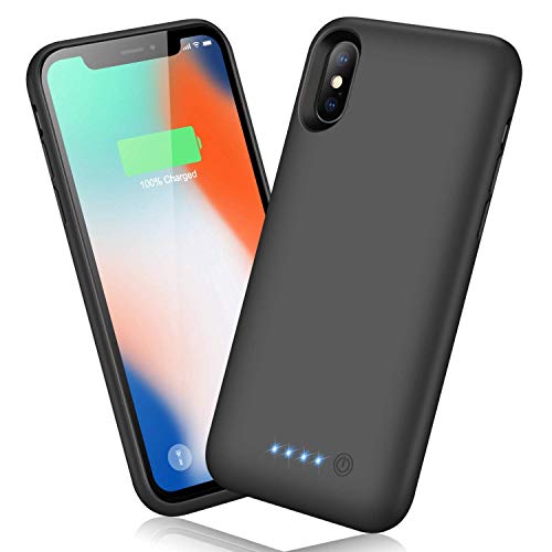 Ekrist Funda Batería para iPhone X/XS/10, 6500mAh Funda Cargador Portatil Ultra Capacidad Carcasa Batería Recargable Batería Externa para iPhone X/XS [5.8 Pulgadas]