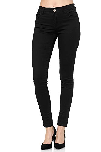 Elara Pantalones Vaqueros Mujer Push Up Skinny Chunkyrayan Negro YA528 Black 38 (M)