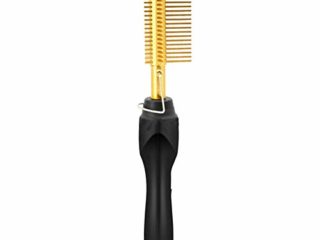 Eléctrica Plancha De Pelo Rizado Peine, 2 En 1 Peine Caliente Para Afro Pelo, Calefacción De Alisado Cepillo Multifunción Húmedo Peinado En Seco Para Hombres Y Mujeres