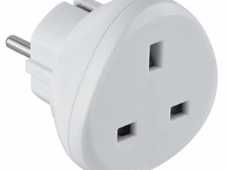 Electraline 70058 Adaptador de Viaje UK a tus enchufes de Francia/Europa, blanco
