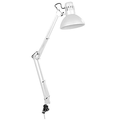 Electrodomesticosweb 30080 Flexo Arquitecto-Modelo Melbourne con Mordaza de Fijación E27, 60W, Blanco, 1 Unidad (Paquete de 1)