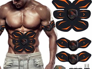 Electroestimulador Muscular, Abdominales Cinturón, Estimulador Muscular Abdominales, Masajeador Eléctrico Cinturón con USB, EMS Ejercitador del Abdomen/Brazo/Piernas/Cintura (Hombre/Mujer) (Negro)