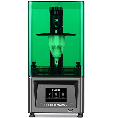 ELEGOO Mars 2 Impresora 3D con LCD Monocromático 2K de 6.08 Pulgadas, Impresión muy Rápida y Precisa, Impresora 3D Resina con LCD de Fotopolimerización UV, Tamaño de Impresión 129 * 80 * 150mm