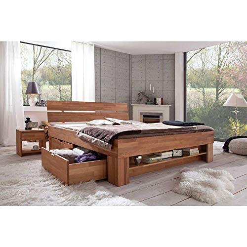 Elfo Cama futón Granada 180 x 200 cm, incluye cajones de madera de haya barnizada.