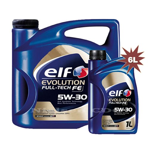 Elfo Evolution full-tech Fe 5 W-30 Aceite sintético de motor 1 x 5L + 1 x 1L = 6 litros