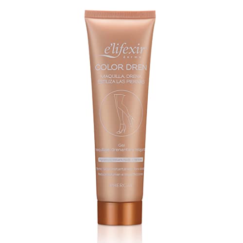 Elifexir Color Dren | Maquillaje para Piernas. Maquilla, Drena y Estiliza con Color Bronceado, Autobronceador Corporal, Crema Efecto Medias Invisibles, No Mancha y Rápida Absorción. 150ml