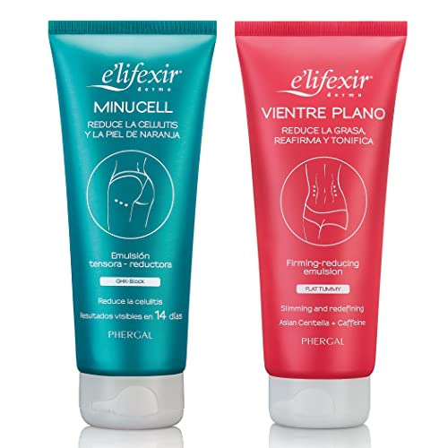 Elifexir Minucell y Vientre Plano Crema Set con Crema Anticelulítica 200 ml y Crema Reductora Hidratante 200 ml