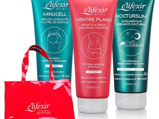 Elifexir Pack de Minucell, Vientre Plano y Nocturslim + Bolsa | Reduce Celulitis y Piel de Naranja + Crema Reductora Abdomen + Gel Reductor Noche + Regalo