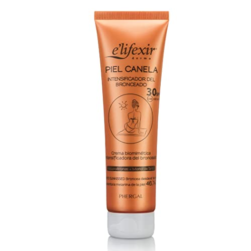 Elifexir Piel Canela SPF 30. Gel Bronceador. Acelerador del Bronceado. Bronceado Intenso y Duradero | Waterproof | Protector Solar UVA, UVB e IR-A. Con Monoï de Tahití. 150ml