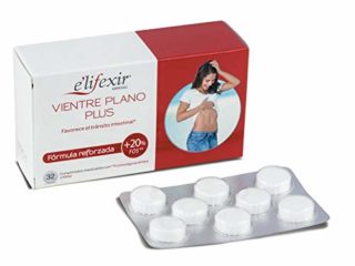 Elifexir Vientre Plano Plus - Comprimidos Masticables para Favorecer el Tránsito Intestinal, Favorece la Microflora, Con Fructooligosacáridos y Xilitol - 32 Cápsulas