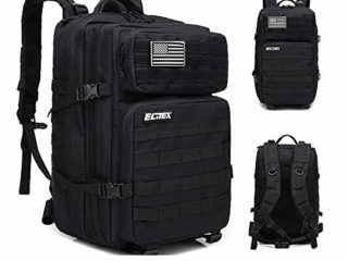 Elitex Mochila 25L Tactica Militar Bandera USA Impermeable para Deporte, Gimnasio, Aire Libre Oxford 900D (Negro)