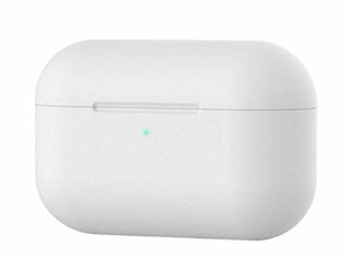 Ellenne Funda de silicona fina compatible con Apple Airpods PRO 2019 funda inalámbrica antiarañazos (blanco)