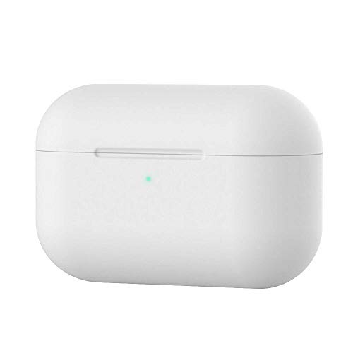 Ellenne Funda de silicona fina compatible con Apple Airpods PRO 2019 funda inalámbrica antiarañazos (blanco)