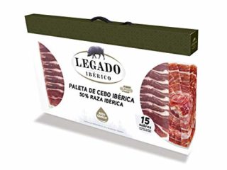 ElPozo Legado Ibérico Maletín De Paleta De Cebo Ibérica (50% Raza Ibérico), Cortado En Medias Lonchas Con Separador, 15 Sobres De 65G, 975g Total, Paleta Ibérica, 65 Gramo