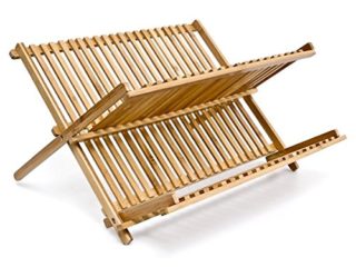 EM Home Secaplatos Escurridor de Madera de Bambú en 2 Niveles