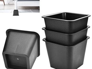 EMAGEREN 4 pcs Elevadores para Camas de 3 Pulgadas Patas de Elefante para Camas Alzas para Patas de Cama Elevador Patas Cama Elevadores de Muebles de Pastico con Carga Grande para Sofá Silla y Litera
