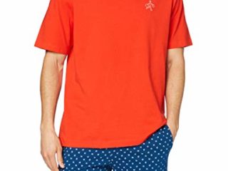 Eminence Globe Trotteur Juego de Pijama, Orange Bas Valise Bleu, XX-Large para Hombre