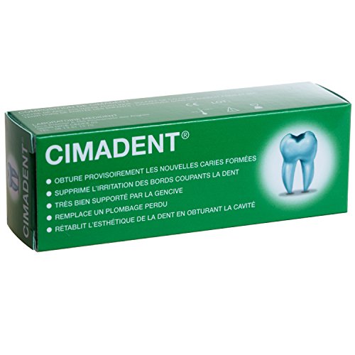 EMPASTE DENTAL CIMADENT del Laboratoire Medident para colocar uno mismo en caso de no poder acudir a un dentista.30 aplicaciones.