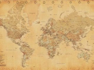 Empire 172143 - Póster de Mapa Mundi Estilo Vintage (91,5 x 61 cm)