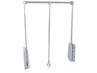 Emuca - Barra de armario abatible, perchero basculante, colgador abatible para armario, anchura regulable 830-1150mm, acabado cromado