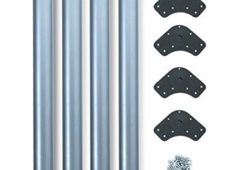 EMUCA - Patas de Mesa Regulables Ø60x710mm, Kit de 4 Patas de Acero, Altura Regulable 710-730mm, Acabado Gris Metalizado