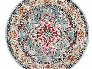EmyTock Alfombra redonda de algodón, tejida a mano, diseño de mandala europeo, antideslizante, sala de estar/dormitorio, estudio, mesa de café, alfombra de piso, 100 cm de diámetro