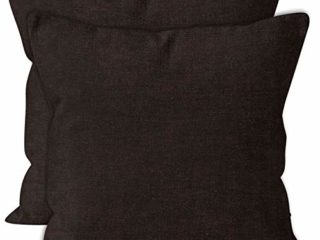 Encasa Homes Almohadas de Chenilla de Juego de 2 Piezas - Chocolate - 50 x 50 cm Color sólido Texturizado, Suave y Liso, Acento Cuadrado Cojín para el sofá, el sofá, la Silla