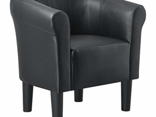 [en.casa] Sillón Relax Elegante Butaca 70x70x58 cm Asiento cómodo de Piel sintética Negro