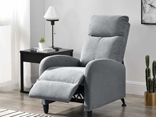 [en.casa] Sillón Relax Elegante Butaca Reclinable 102x60x92 cm Asiento cómodo Poliéster Gris Claro