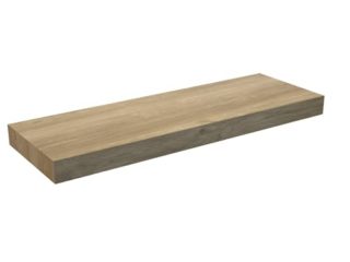 Encimera Baño Madera Suspendida | Encimera Flotante para Lavabos Sobre Encimera Baños | Fondo (46cm o 40cm ) | Espesor 8cm | 140 cm., Roble Natural (Fondo 46cm)