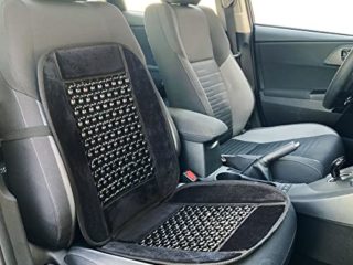 ENERFERO Funda Asiento del Coche con Bolas de Madera Negro, Respaldo de Asiento ergonómico, Asiento Coche Verano,Cojin Asiento Coche Transpirable,Protector de Silla para Coche Universal