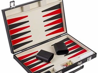 Engelhart - Conjunto de Backgammon Rojo Blanco y Negro de 36 cm. - 250505