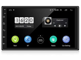 ENGERWALL 7 Pulgadas Android 10 RDS Radio de Coche 2 DIN 1080P HD Pantalla Táctil Car Stereo Bluetooth Car Radio con WiFi+Llamadas Manos Libres+Audio/Video+Navegación GPS+Cámara de Respaldo+USB Doble