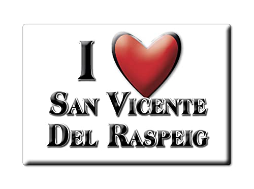 Enjoymagnets San Vicente del RASPEIG (A) Souvenir IMANES DE Nevera ESPAÑA COMUNITAT Valenciana IMAN Fridge Magnet Corazon I Love