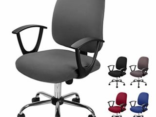 Eozakavod Fundas para sillas Oficina Cubierta de la Silla Fundas Elástica Funda Elástica para Silla Removible Modernas Estilo Simplista Funda de Silla Funda Universal para Silla giratoria (Gris, 1)