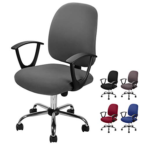 Eozakavod Fundas para sillas Oficina Cubierta de la Silla Fundas Elástica Funda Elástica para Silla Removible Modernas Estilo Simplista Funda de Silla Funda Universal para Silla giratoria (Gris, 1)