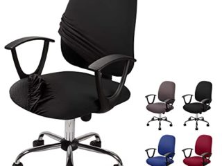 Eozakavod Fundas para sillas Oficina Cubierta de la Silla Fundas Elástica Funda Elástica para Silla Removible Modernas Estilo Simplista Funda de Silla Funda Universal para Silla giratoria (Negro, 1)