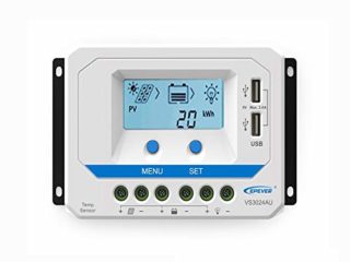 EPEVER PWM VS3024AU 30A Controlador de carga 12/24V funcionamiento automático con conector USB Dispaly LCD