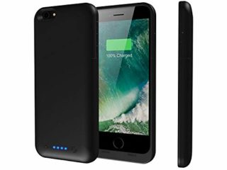 Epuirie - Funda para iPhone 6 Plus/6S Plus, con cargador de batería portátil recargable, con 6800 mAh de reserva, funda con cargador para iPhone 6 Plus/6 S Plus de 5,5 pulgadas Negro