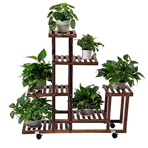 Escalera de flores de madera, para interiores, 6 niveles, soporte para flores, escalera para flores,estantería para plantas al aire libre,estantería de jardín,estantería para plantas,estantería de pie