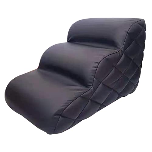 Escaleras para mascotas, peldaños de cama para perros, muebles para gatos, funda de cuero de espuma suave para mascotas Escalera para perros de 3 escalones, escaleras para mascotas con rellano de esca