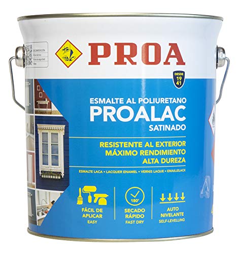 Esmalte Laca al poliuretano Proalac. Pinta tus muebles de cocina, radiadores, madera o metales con la máxima calidad. Valido para interior y exterior. Proa