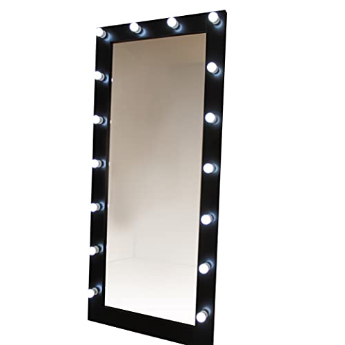 Espejo de pared con Luz LED Cuerpo Entero 80X180, Negro Espejo con Luz, Espejo de Pared, Espejo Maquillaje con Luz, Espejos Grande de Pared, Espejo con Luces para Mujer Espejo Grande LED, Espejo Pared