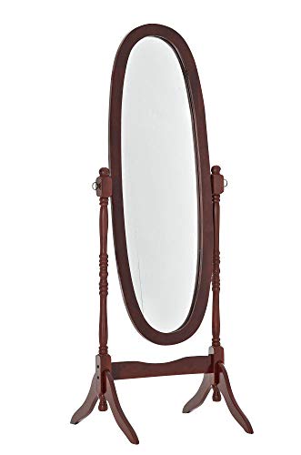 Espejo De Pie De Madera Clásico Cora | Espejo Ovalado De Cuerpo Entero Estilo Rústico I Espejo Inclinable Tamaño: 150 x 60 cm | Color:, Color:Cerezo